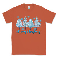 Copper merry christmas blue trees Classic Tee - FaDigitalArtStudio