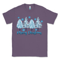 Lavender merry christmas blue trees Classic Tee - FaDigitalArtStudio