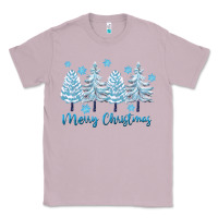 Lilac merry christmas blue trees Classic Tee - FaDigitalArtStudio