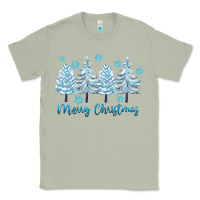 Matcha merry christmas blue trees Classic Tee - FaDigitalArtStudio