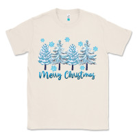 Natural merry christmas blue trees Classic Tee - FaDigitalArtStudio