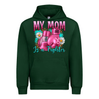 Forest Green Breast Cancer My Mom Is A Fighter Urban Hoodie - Artiststas