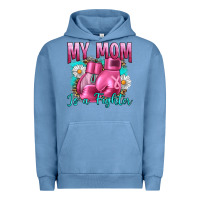Pigment Pebble Blue Breast Cancer My Mom Is A Fighter Urban Hoodie - Artiststas