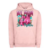 Pigment Salmon Breast Cancer My Mom Is A Fighter Urban Hoodie - Artiststas