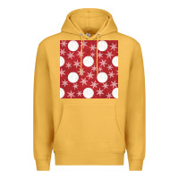 Mustard christmas snow flakes seamless pattern Premium Hoodie - BundleAndBundleShop