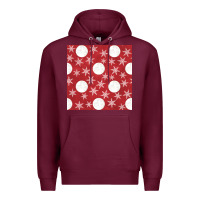Burgundy christmas snow flakes seamless pattern Premium Hoodie - BundleAndBundleShop