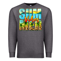 Charcoal Heather summer vibes Premium Sweatshirt - Zillion Design Studio