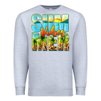 Heather Grey summer vibes Premium Sweatshirt - Zillion Design Studio
