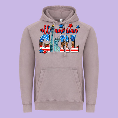 All American Girl Vintage Hoodie Designed By Adodesignshop