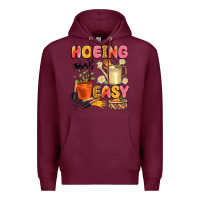Burgundy hoeing ain't easy Premium Hoodie - Artiststas