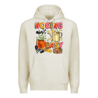 Oatmeal Heather hoeing ain't easy Premium Hoodie - Artiststas