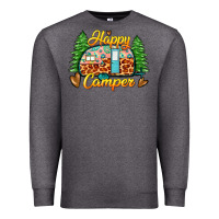 Charcoal Heather happy camper Premium Sweatshirt - Zillion Design Studio