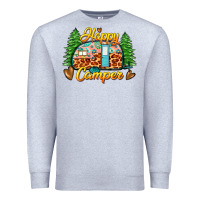 Heather Grey happy camper Premium Sweatshirt - Zillion Design Studio
