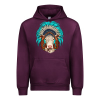 Mauve Wine hereford indian headdress Urban Hoodie - JahusDesignShop