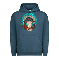 Pigment Midnight Navy hereford indian headdress Urban Hoodie - JahusDesignShop