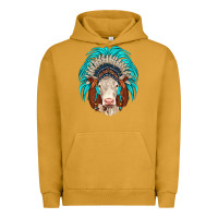 Pigment Peanut Butter hereford indian headdress Urban Hoodie - JahusDesignShop
