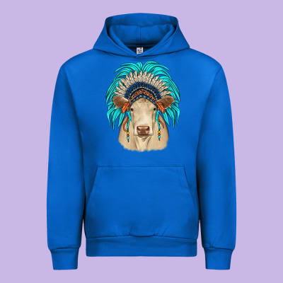 Charolais Indian Headdress Urban Hoodie Designed By Jahusdesignshop