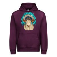 Mauve Wine charolais indian headdress Urban Hoodie - JahusDesignShop