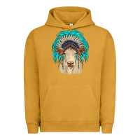 Pigment Peanut Butter charolais indian headdress Urban Hoodie - JahusDesignShop