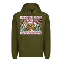 Army Green pink skeleton  christmas Premium Hoodie - AdoDesignShop