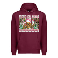 Burgundy pink skeleton  christmas Premium Hoodie - AdoDesignShop