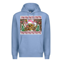 Colony Blue pink skeleton  christmas Premium Hoodie - AdoDesignShop