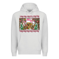Dove Grey pink skeleton  christmas Premium Hoodie - AdoDesignShop