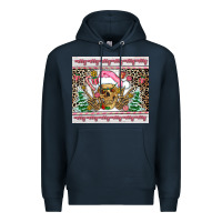 Navy pink skeleton  christmas Premium Hoodie - AdoDesignShop