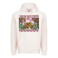 Pale Pink pink skeleton  christmas Premium Hoodie - AdoDesignShop