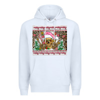 White pink skeleton  christmas Premium Hoodie - AdoDesignShop
