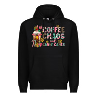 Black coffee chaos and candy canes Premium Hoodie - AdoDesignShop