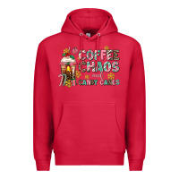 Cardinal coffee chaos and candy canes Premium Hoodie - AdoDesignShop