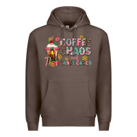 Coffee coffee chaos and candy canes Premium Hoodie - AdoDesignShop