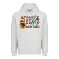 Dove Grey coffee chaos and candy canes Premium Hoodie - AdoDesignShop
