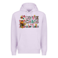 Lilac coffee chaos and candy canes Premium Hoodie - AdoDesignShop