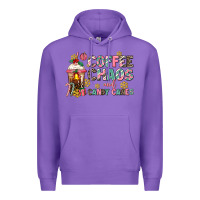 Purple coffee chaos and candy canes Premium Hoodie - AdoDesignShop