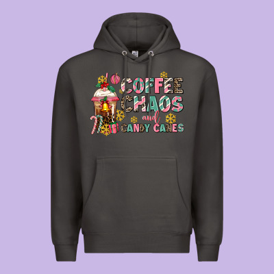 Coffee Chaos And Candy Canes Premium Hoodie Designed By Adodesignshop