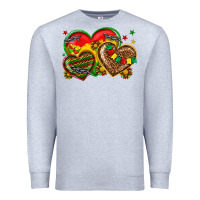 Heather Grey juneteenth heart Premium Sweatshirt - texasbilliewilder
