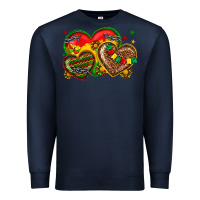 Navy juneteenth heart Premium Sweatshirt - texasbilliewilder