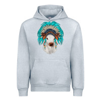 Heather Grey calf indian headdress Urban Hoodie - JahusDesignShop