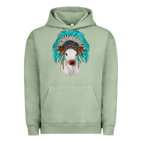 Pigment Oil Green calf indian headdress Urban Hoodie - JahusDesignShop