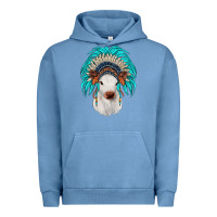 Pigment Pebble Blue calf indian headdress Urban Hoodie - JahusDesignShop