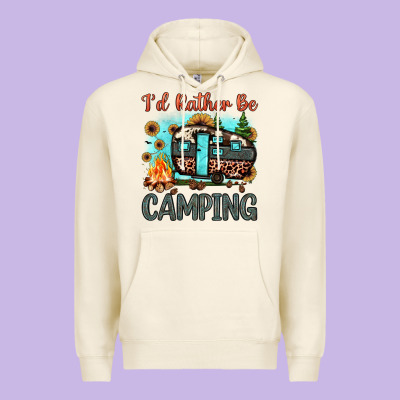 I'd Rather Be Camping Premium Hoodie Designed By Jahusdesignshop