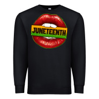 Black juneteenth lips Premium Sweatshirt - texasbilliewilder