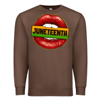 Chestnut juneteenth lips Premium Sweatshirt - texasbilliewilder