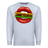 Heather Grey juneteenth lips Premium Sweatshirt - texasbilliewilder