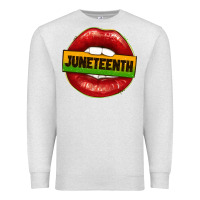 Oatmeal Heather juneteenth lips Premium Sweatshirt - texasbilliewilder