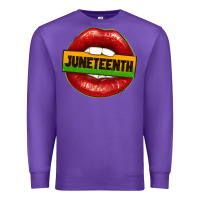 Purple juneteenth lips Premium Sweatshirt - texasbilliewilder