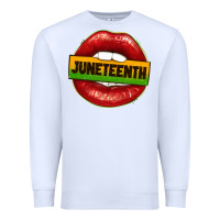 White juneteenth lips Premium Sweatshirt - texasbilliewilder