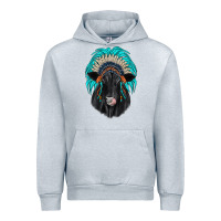 Heather Grey black angus indian headdress Urban Hoodie - JahusDesignShop